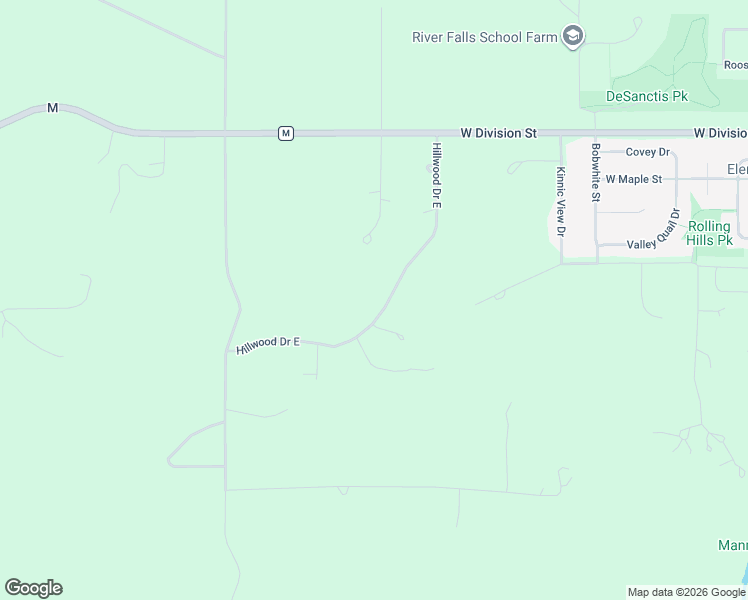 map of restaurants, bars, coffee shops, grocery stores, and more near W10439 880th Avenue in River Falls