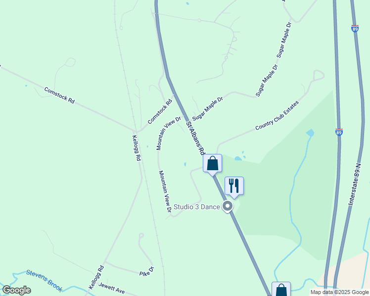 map of restaurants, bars, coffee shops, grocery stores, and more near 39 Mountain View Drive in Franklin County