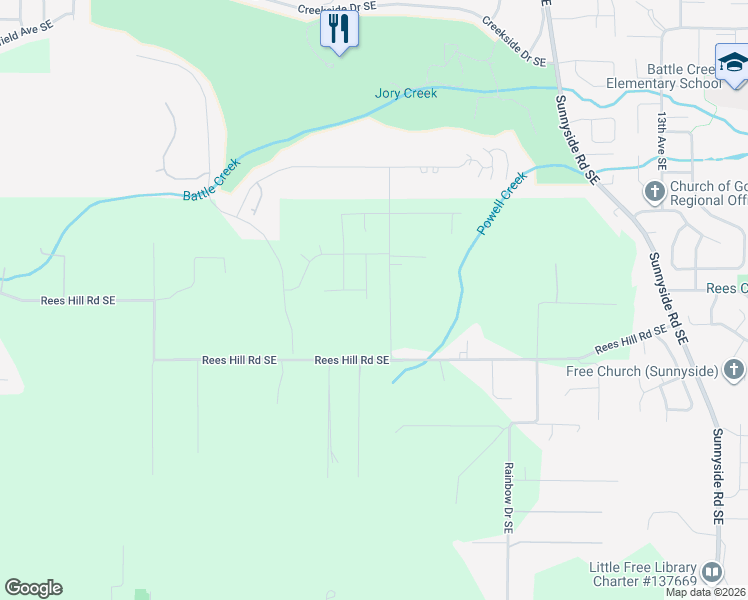 map of restaurants, bars, coffee shops, grocery stores, and more near 6719 Devon Avenue Southeast in Salem