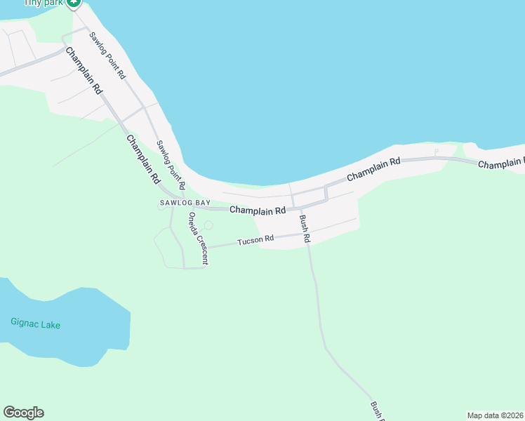 map of restaurants, bars, coffee shops, grocery stores, and more near 1987 Champlain Road in Tiny