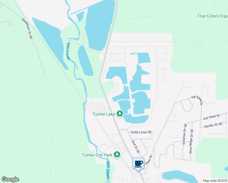 map of restaurants, bars, coffee shops, grocery stores, and more near 6686 Turner Road Southeast in Turner