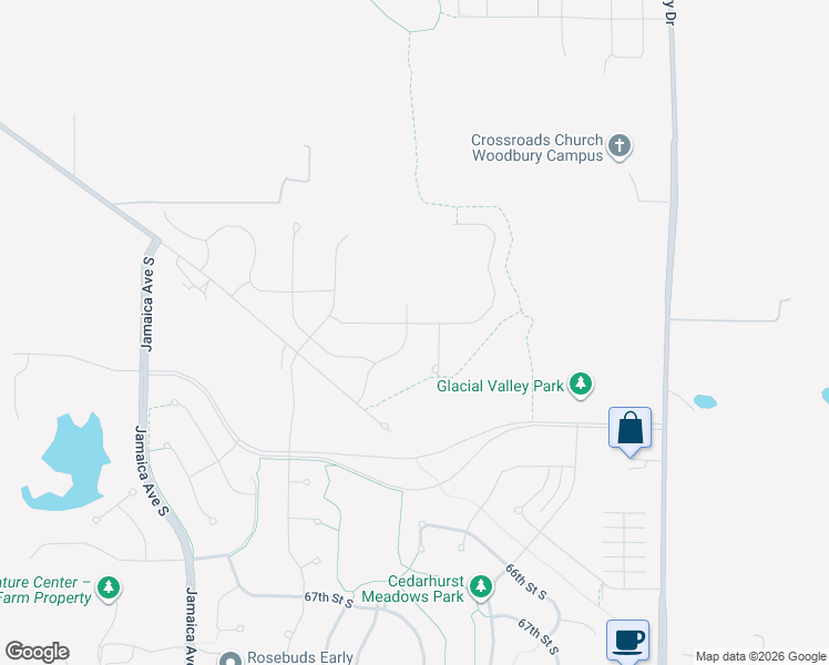 map of restaurants, bars, coffee shops, grocery stores, and more near 9416 63rd Street South in Cottage Grove