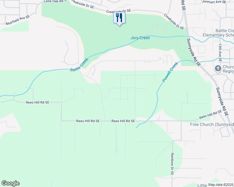 map of restaurants, bars, coffee shops, grocery stores, and more near 6719 Devon Avenue Southeast in Salem