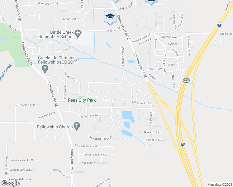 map of restaurants, bars, coffee shops, grocery stores, and more near 1863 Lexington Circle Southeast in Salem