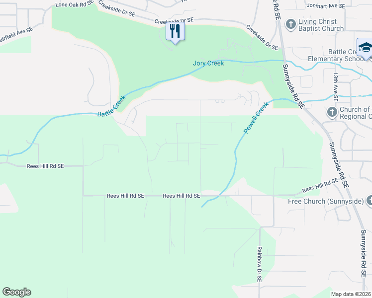 map of restaurants, bars, coffee shops, grocery stores, and more near 6675 Naomi Danielle Street Southeast in Salem