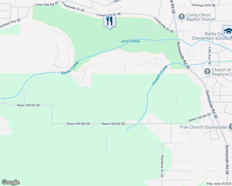 map of restaurants, bars, coffee shops, grocery stores, and more near 6663 Naomi Danielle Street Southeast in Salem