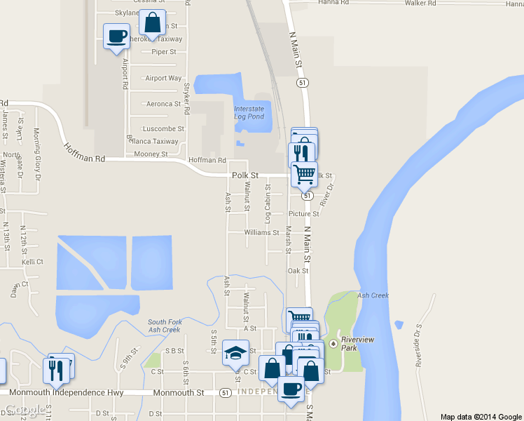 map of restaurants, bars, coffee shops, grocery stores, and more near 632 Log Cabin St in Independence