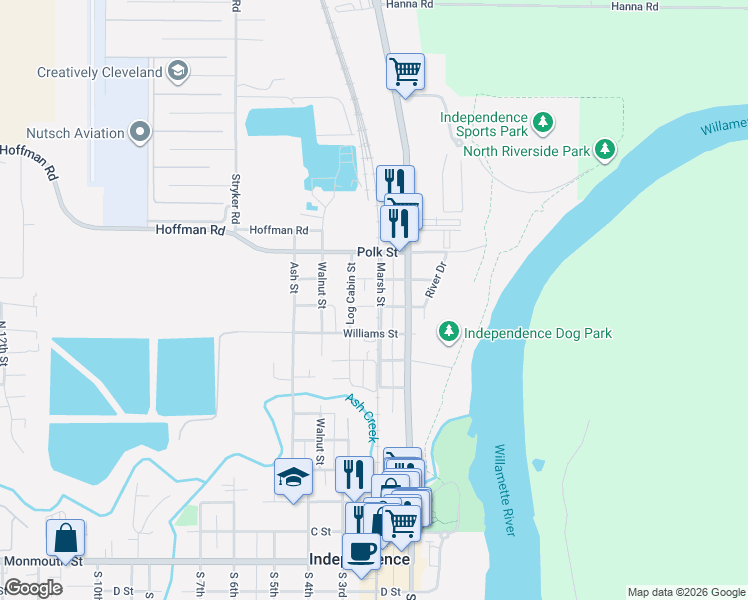 map of restaurants, bars, coffee shops, grocery stores, and more near 212 Picture Street in Independence