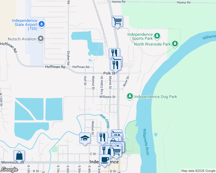 map of restaurants, bars, coffee shops, grocery stores, and more near 212 Picture Street in Independence