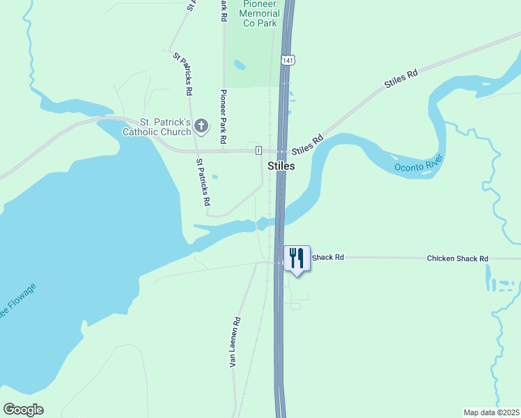 map of restaurants, bars, coffee shops, grocery stores, and more near 5170 Van Laenen Road in Lena