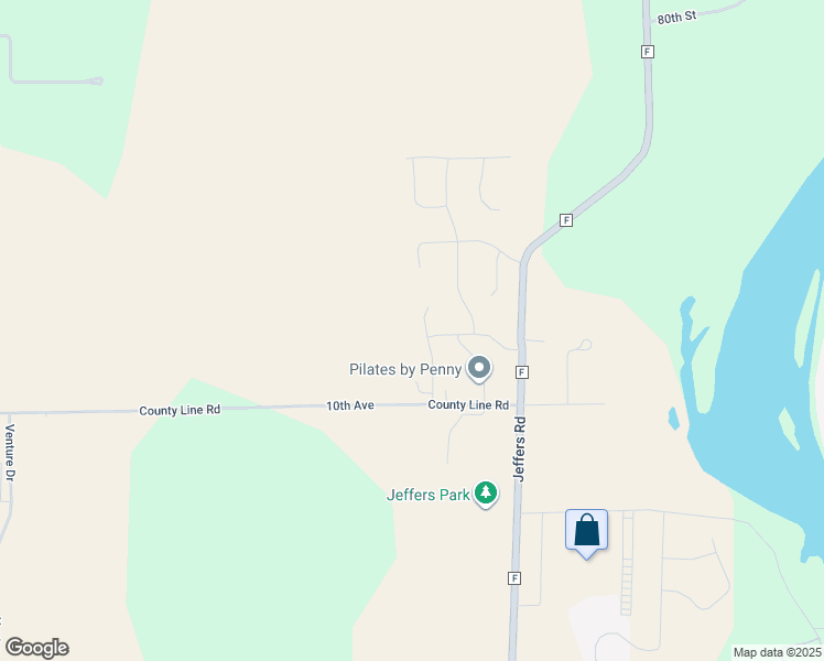 map of restaurants, bars, coffee shops, grocery stores, and more near 6218 Aspen Meadow Court in Eau Claire