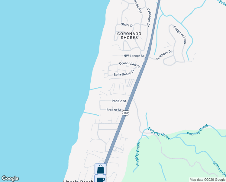 map of restaurants, bars, coffee shops, grocery stores, and more near 4875 U.S. 101 in Depoe Bay