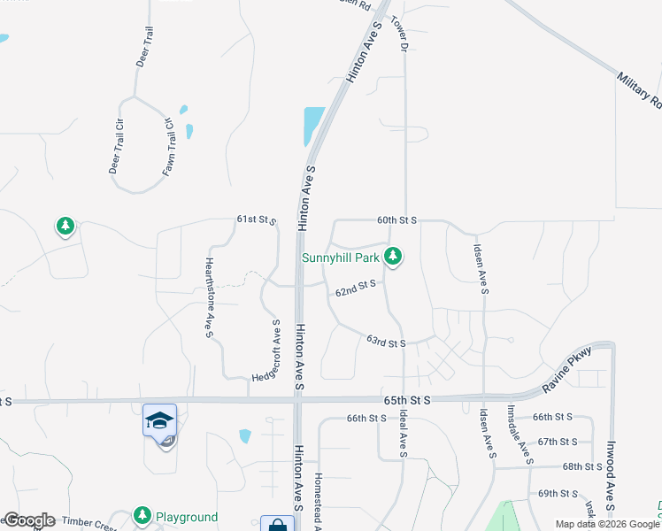 map of restaurants, bars, coffee shops, grocery stores, and more near 6111 Homestead Avenue South in Cottage Grove