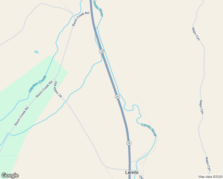 map of restaurants, bars, coffee shops, grocery stores, and more near Highway 28 in Lemhi