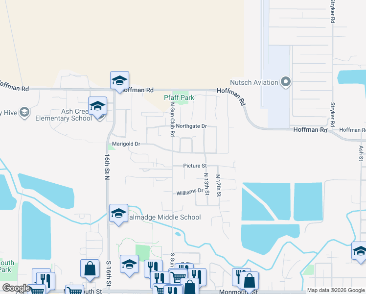 map of restaurants, bars, coffee shops, grocery stores, and more near 671 Jasmine Circle in Independence