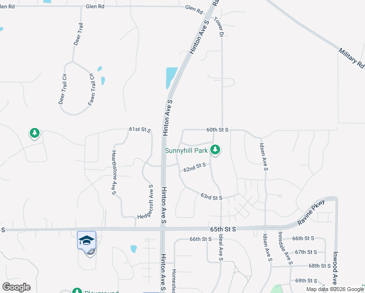 map of restaurants, bars, coffee shops, grocery stores, and more near 6111 Homestead Avenue South in Cottage Grove