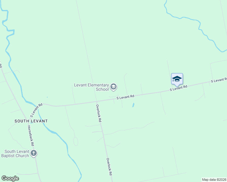 map of restaurants, bars, coffee shops, grocery stores, and more near 169 South Levant Road in Levant