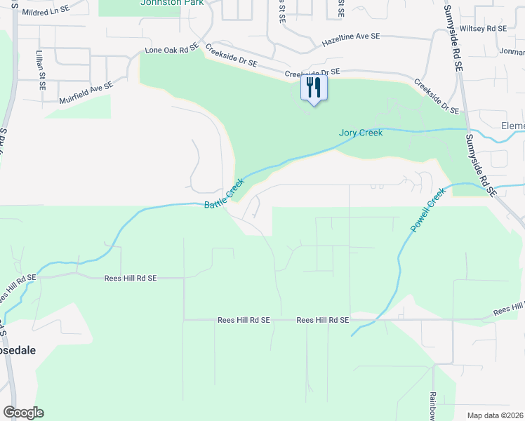 map of restaurants, bars, coffee shops, grocery stores, and more near 550 Sahalee Court Southeast in Salem