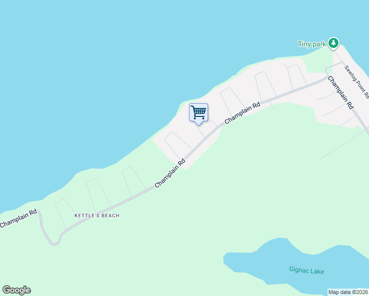map of restaurants, bars, coffee shops, grocery stores, and more near 8 Manitou Crescent in Tiny