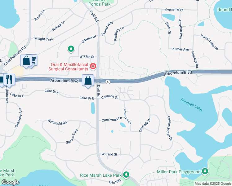 map of restaurants, bars, coffee shops, grocery stores, and more near 18179 Settlers Way in Eden Prairie