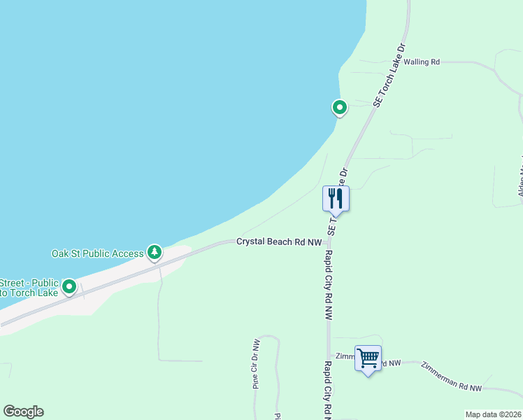 map of restaurants, bars, coffee shops, grocery stores, and more near 9650 Fowler Lane Northwest in Rapid City