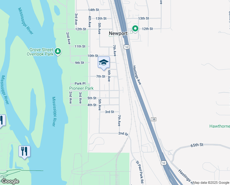map of restaurants, bars, coffee shops, grocery stores, and more near in Newport