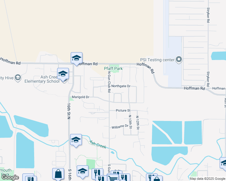 map of restaurants, bars, coffee shops, grocery stores, and more near 664 Jasmine Circle in Independence