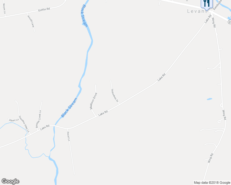 map of restaurants, bars, coffee shops, grocery stores, and more near 17 Thibodeau Drive in Levant
