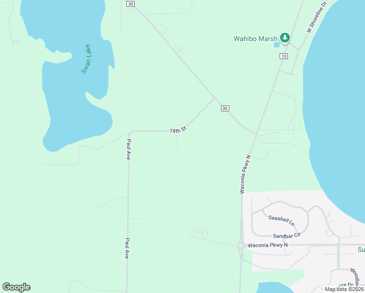 map of restaurants, bars, coffee shops, grocery stores, and more near 11825 78th Street in Waconia