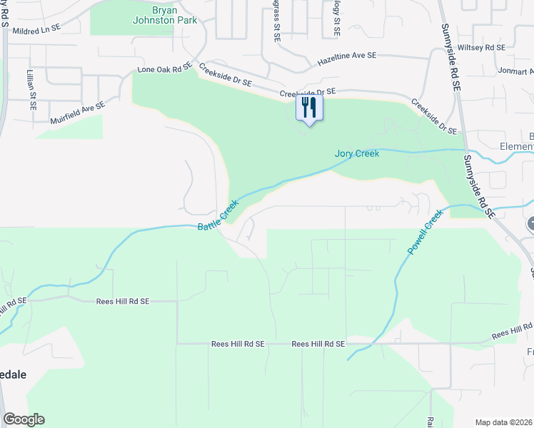 map of restaurants, bars, coffee shops, grocery stores, and more near 622 Sahalee Court Southeast in Salem