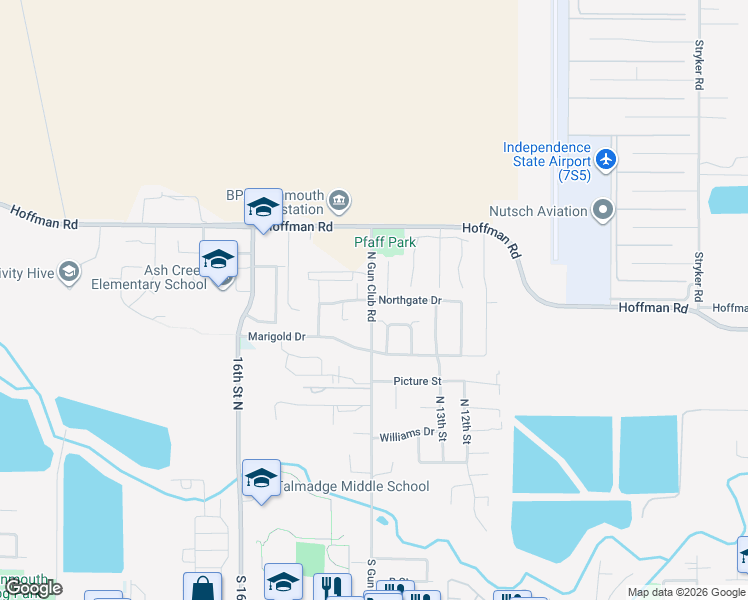 map of restaurants, bars, coffee shops, grocery stores, and more near 1440 Northgate Drive in Independence