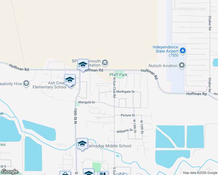 map of restaurants, bars, coffee shops, grocery stores, and more near 1440 Northgate Drive in Independence