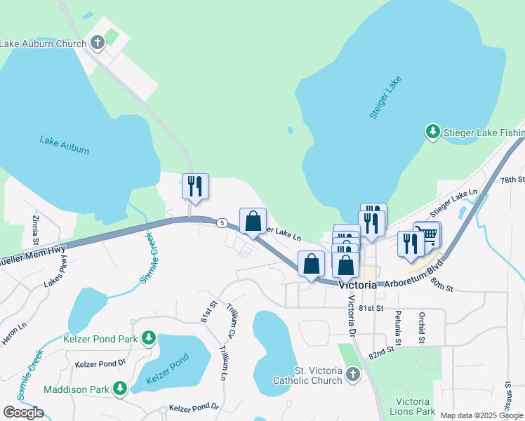 map of restaurants, bars, coffee shops, grocery stores, and more near in Victoria