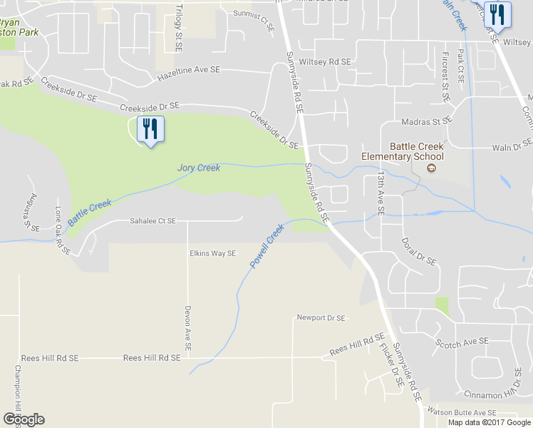 map of restaurants, bars, coffee shops, grocery stores, and more near 948 Sahalee Court Southeast in Salem