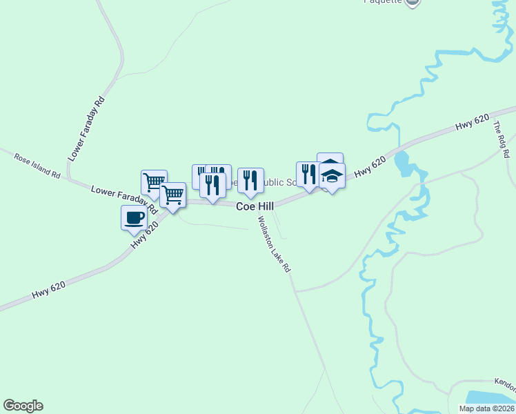 map of restaurants, bars, coffee shops, grocery stores, and more near in Hastings County