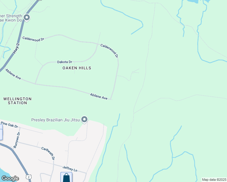 map of restaurants, bars, coffee shops, grocery stores, and more near Calderwood Drive in Wellington