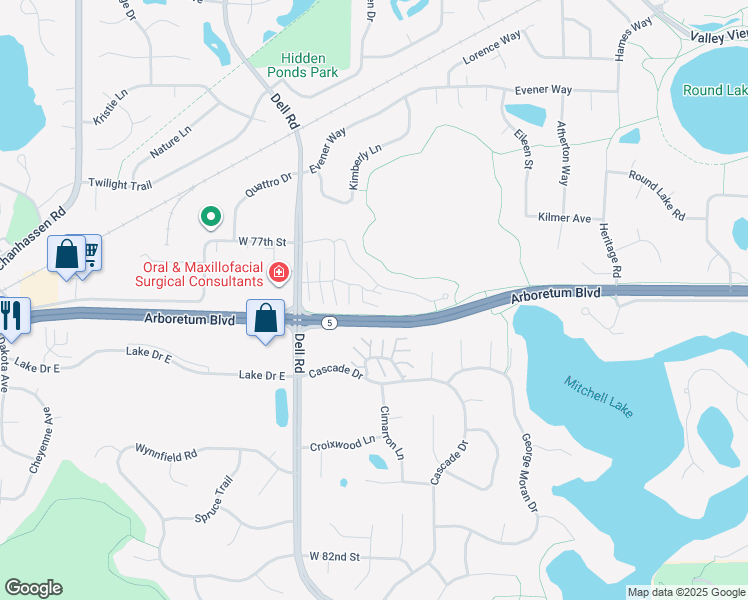 map of restaurants, bars, coffee shops, grocery stores, and more near 18209 Warbler Lane in Eden Prairie