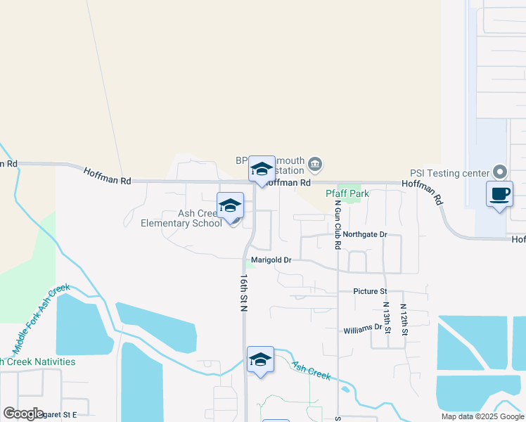 map of restaurants, bars, coffee shops, grocery stores, and more near Meadow Ridge Avenue in Monmouth