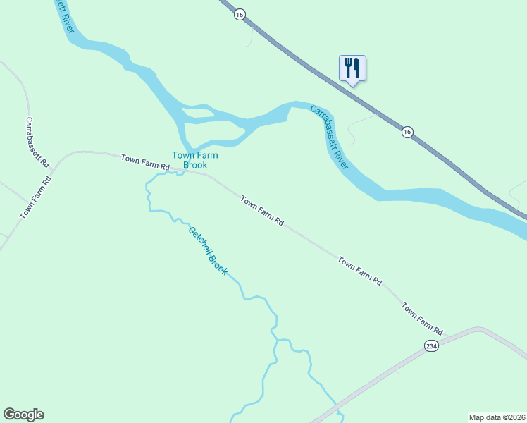 map of restaurants, bars, coffee shops, grocery stores, and more near Town Farm Road in Anson