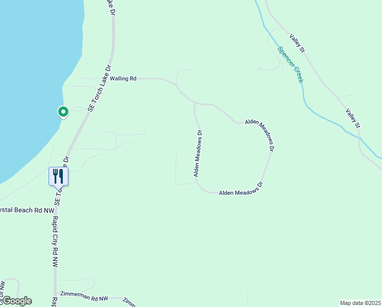 map of restaurants, bars, coffee shops, grocery stores, and more near 8912 Alden Meadows Drive in Alden