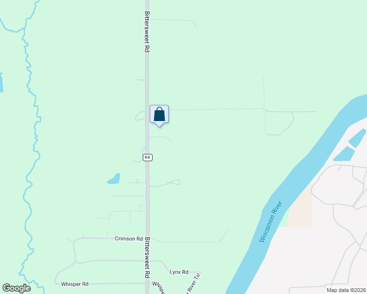 map of restaurants, bars, coffee shops, grocery stores, and more near 2550 Stonecrop Road in Wausau