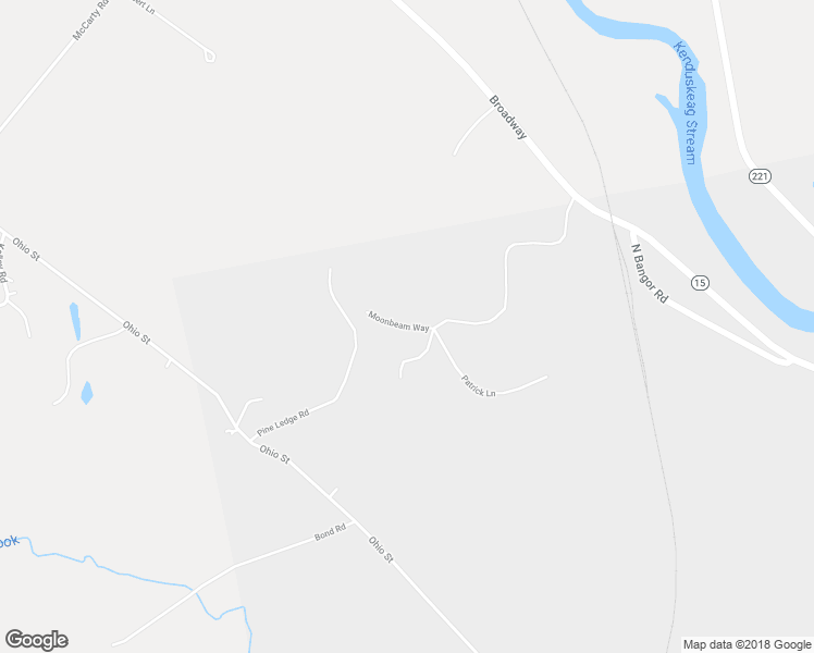 map of restaurants, bars, coffee shops, grocery stores, and more near Moonbeam Way in Glenburn