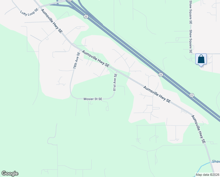 map of restaurants, bars, coffee shops, grocery stores, and more near 6297 81st Avenue Southeast in Salem