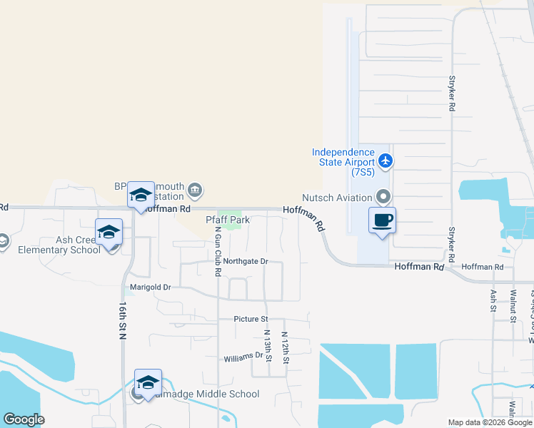 map of restaurants, bars, coffee shops, grocery stores, and more near 914 James Street in Independence