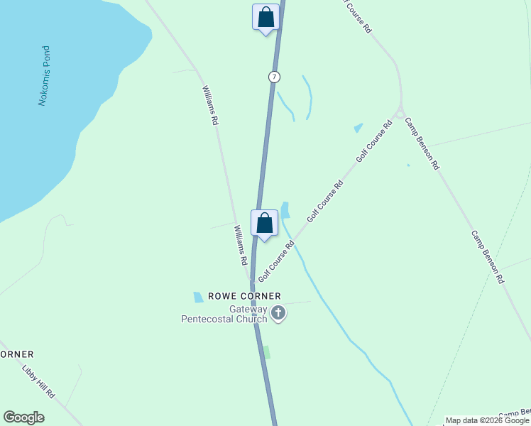 map of restaurants, bars, coffee shops, grocery stores, and more near 442 Moosehead Trail in Newport