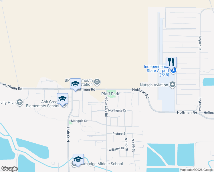 map of restaurants, bars, coffee shops, grocery stores, and more near 8575 Hoffman Road in Independence