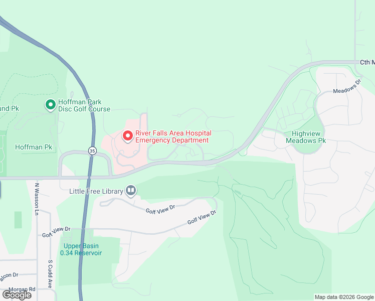 map of restaurants, bars, coffee shops, grocery stores, and more near 1910 Pika Trail in River Falls