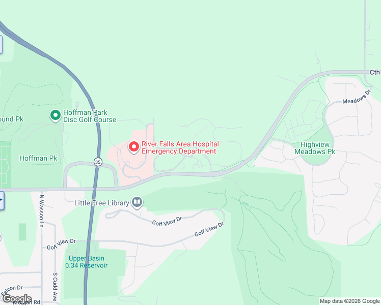 map of restaurants, bars, coffee shops, grocery stores, and more near 1910 Pika Trail in River Falls