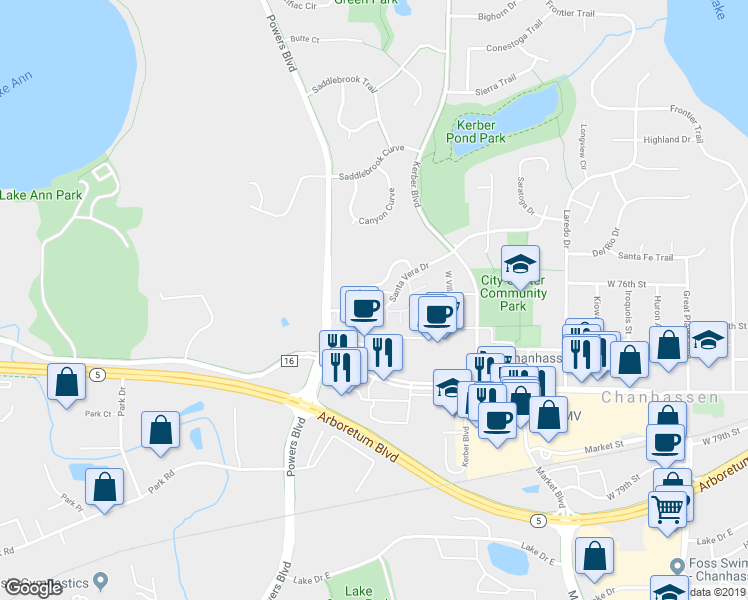 map of restaurants, bars, coffee shops, grocery stores, and more near 917 Kelly Court in Chanhassen