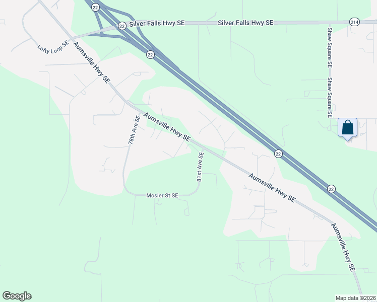 map of restaurants, bars, coffee shops, grocery stores, and more near 6193 81st Avenue Southeast in Salem